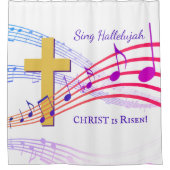 Rideaux De Douche CHANTER HALLELUJAH CHRIST EST RISEN Christian (Devant)