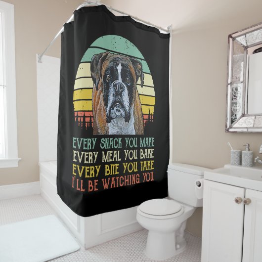 Rideaux De Douche Chaque Snack Vous Faites Chien De Boxe Drôle Chien (En situation)