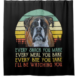 Rideaux De Douche Chaque Snack Vous Faites Chien De Boxe Drôle Chien