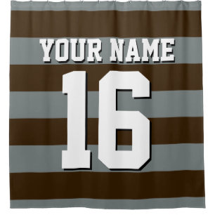 Rideaux De Douche Charcoal Sports Jersey Preppy Stripe