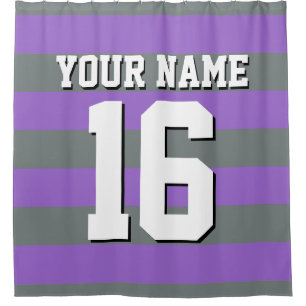 Rideaux De Douche Charcoal Sports Jersey Preppy Stripe