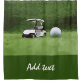 Rideaux De Douche Chariot de golf et ballon de golf sur herbe verte (Devant)