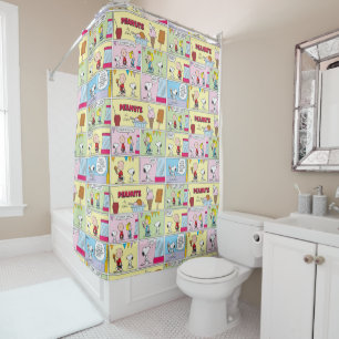 Rideaux De Douche Charlie Brown, Snoopy & Sally Crème glacée