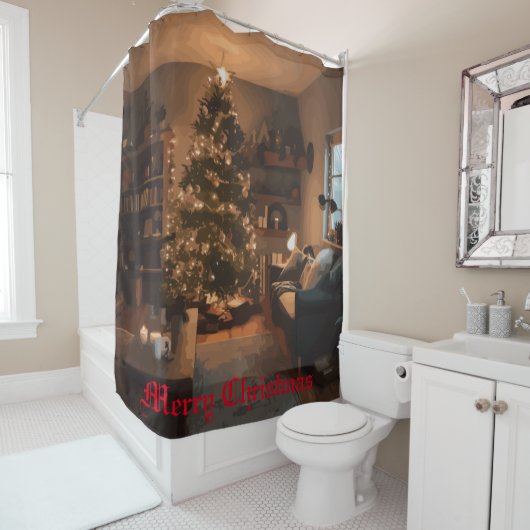 Rideaux De Douche Charme de Yuletide (En situation)