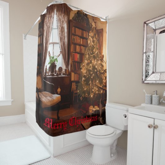 Rideaux De Douche Charme de Yuletide (En situation)