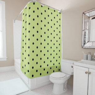 Rideaux De Douche Charteuse de citron fantaisiste à pois noirs