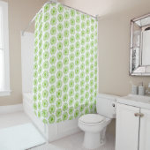 Rideaux De Douche Chartreuse Green Daisy Print, Hippie Flower Print (En situation)