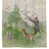 Rideaux De Douche Chasse avec pointeur À poils durs allemand (Devant)