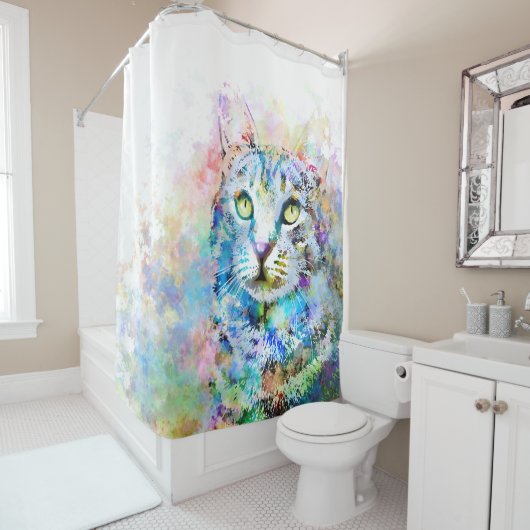 Rideaux De Douche Chat 674 (En situation)