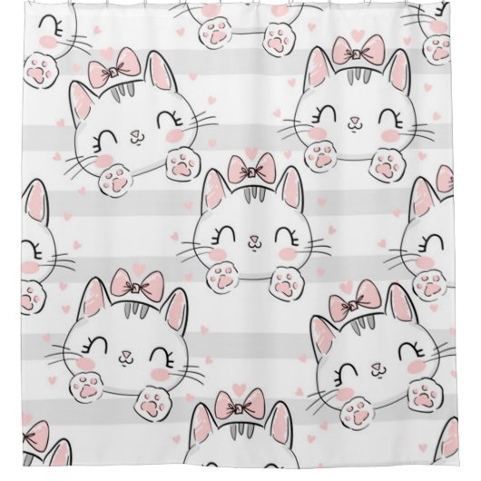 Rideaux De Douche chat avec motif nœud papillon (Devant)