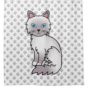 Rideaux De Douche Chat Birman / Ragdoll Lilac Point & Pattes