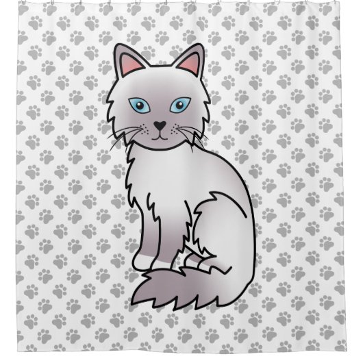 Rideaux De Douche Chat Birman / Ragdoll Lilac Point & Pattes (Devant)