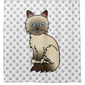 Rideaux De Douche Chat Birman / Ragdoll pointe chocolat & Pattes (Devant)