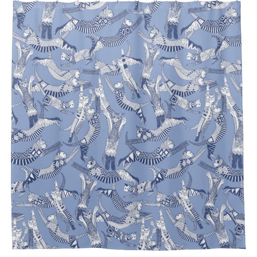 Rideaux De Douche chat bleu (Devant)