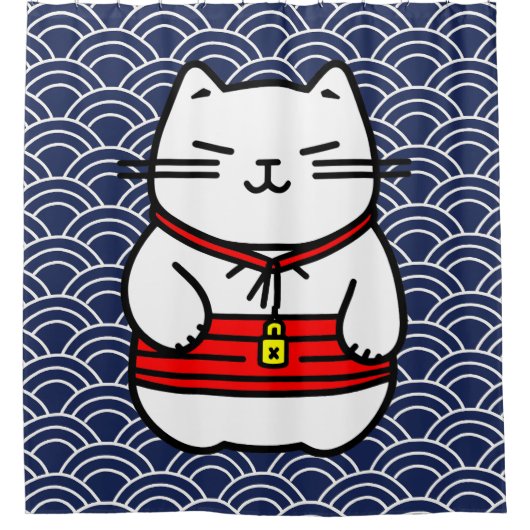 Rideaux De Douche Chat chanceux japonais ou Maneki-Neko (Devant)