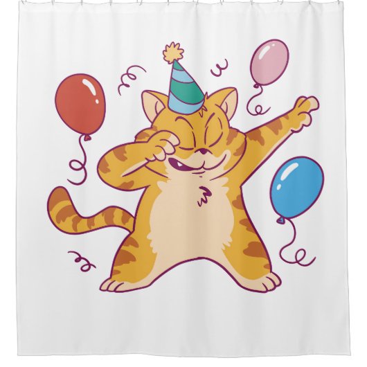 Rideaux De Douche Chat d'anniversaire (Devant)