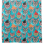 Rideaux De Douche Chat dans le casquette (Devant)