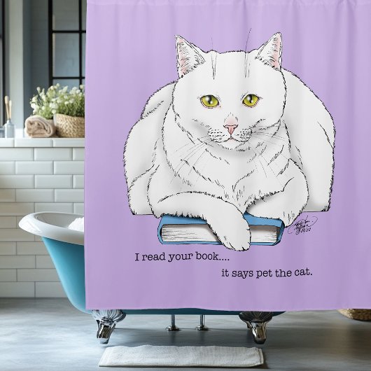 Rideaux De Douche Chat de livre