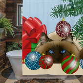Rideaux De Douche Chat d'ornement de Noël