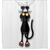Rideaux De Douche Chat drôle Personnage Grattant Tissu (Devant)