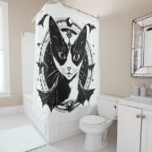 Rideaux De Douche Chat et chauves-souris I (En situation)
