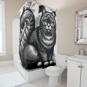 Rideaux De Douche Chat grassouillet (En situation)
