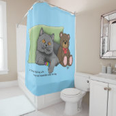 Rideaux De Douche Chat gris ours en peluche (En situation)