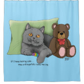 Rideaux De Douche Chat gris ours en peluche (Devant)