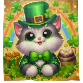 Rideaux De Douche Chat mignon/chaton Saint Patrick's Day (Devant)