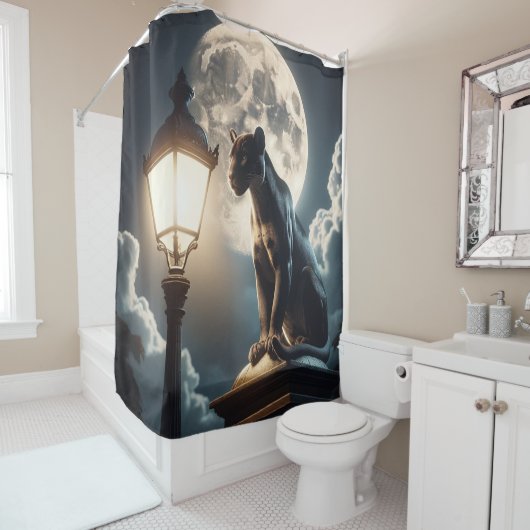 Rideaux De Douche Chat noir (En situation)