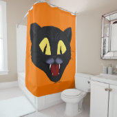Rideaux De Douche Chat noir d'Halloween (En situation)