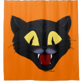 Rideaux De Douche Chat noir Halloween (Devant)