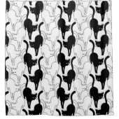 Rideaux De Douche Chat noir sur la rue (Devant)