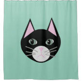Rideaux De Douche Chat noir vert (Devant)