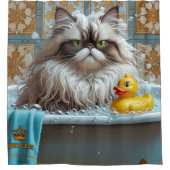 Rideaux De Douche Chat Persan Désordonné Endormi Mignon Drôle (Devant)