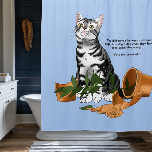 Rideaux De Douche Chat plante