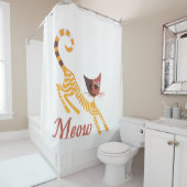 Rideaux De Douche Chat rouge drôle (En situation)