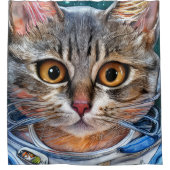 Rideaux De Douche Chat surpris de l'astronaute spatial (Devant)