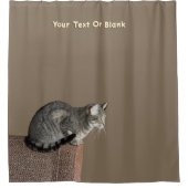 Rideaux De Douche Chat Tabby Gris Fumé (Devant)