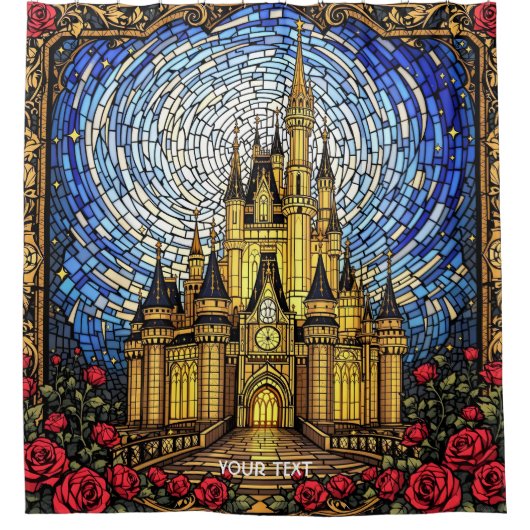 Rideaux De Douche Château en Verre de Cute Imaginaire (Devant)