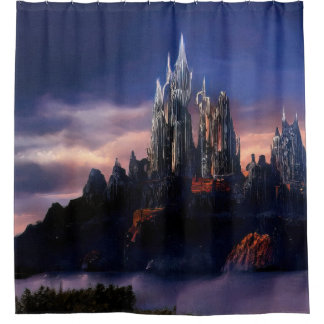 Rideaux De Douche Château : Peinture à l'huile de conte de fées.