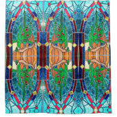 Rideaux De Douche Château vert magicien d'Oz Stainglass (Devant)