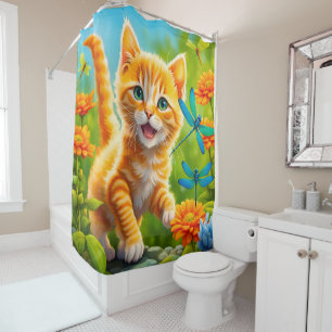 Rideaux De Douche Chaton joyeux