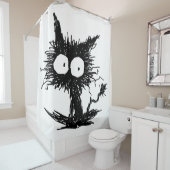 Rideaux De Douche Chaton mal peigné noir GabiGabi (En situation)