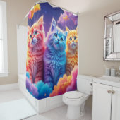 Rideaux De Douche Chatons colorés (En situation)
