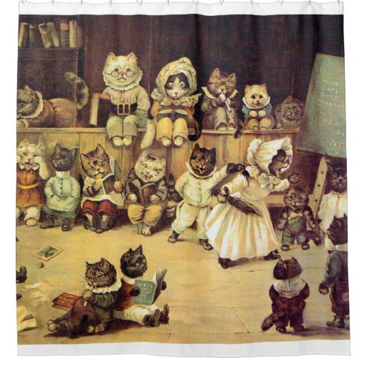 Rideaux De Douche Chatons de l'école d'un chat, Louis Wain (Devant)