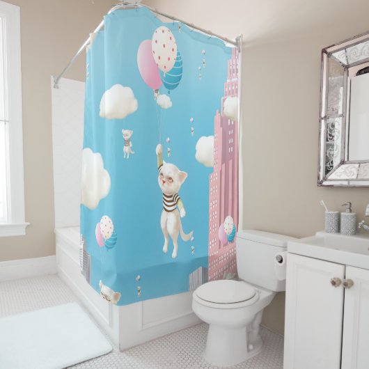 Rideaux De Douche Chatons Skyward (En situation)