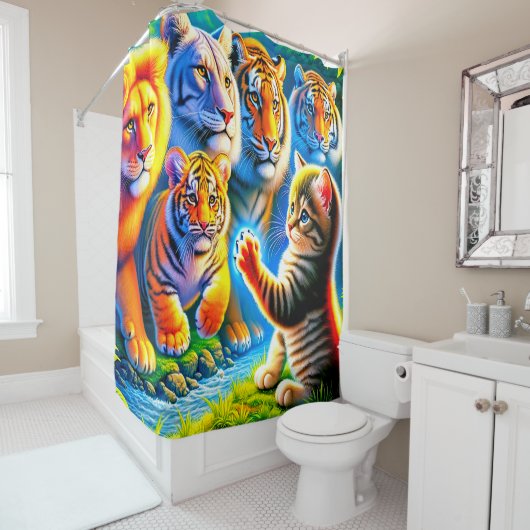 Rideaux De Douche Chats (En situation)