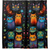 Rideaux De Douche Chats bleus (Devant)