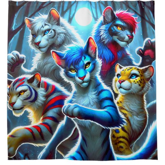 Rideaux De Douche Chats créatifs (Devant)